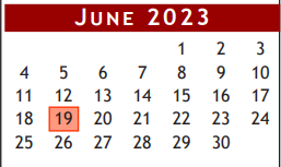 District School Academic Calendar for Robert Turner High School for June 2023