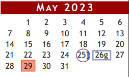 District School Academic Calendar for Barbara Cockrell Elementary for May 2023