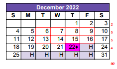 District School Academic Calendar for Austin Elementary for December 2022