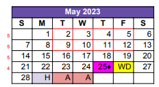 District School Academic Calendar for Lamar Center for May 2023