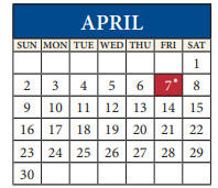 District School Academic Calendar for Alter Learning Ctr for April 2023