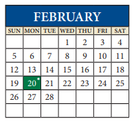 District School Academic Calendar for Kelly Lane Middle School for February 2023