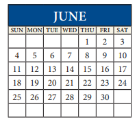District School Academic Calendar for Pflugerville Middle for June 2023