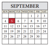 District School Academic Calendar for Brookhollow Elementary School for September 2022
