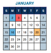 District School Academic Calendar for Washington George Sch for January 2023