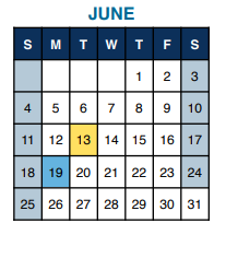 District School Academic Calendar for Mccloskey John F Sch for June 2023