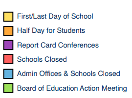 District School Academic Calendar Legend for Parkway Northwest