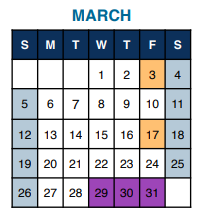 District School Academic Calendar for Lamberton Robert E Sch for March 2023
