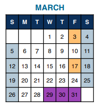 District School Academic Calendar for Middle Years Alternative for March 2023