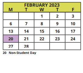 District School Academic Calendar for Ewes - E-kel-etu Camp for February 2023