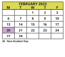 District School Academic Calendar for Meadowlawn Middle School for February 2023