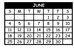 District School Academic Calendar for Pittsburg Middle for June 2023