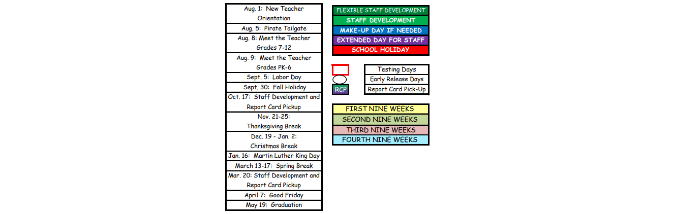 District School Academic Calendar Key for Pittsburg Intermediate