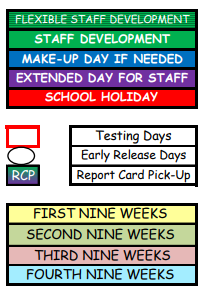 District School Academic Calendar Legend for Pittsburg Intermediate