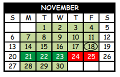 District School Academic Calendar for Pittsburg Elementary for November 2022