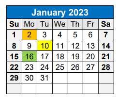 District School Academic Calendar for Estacado Junior High School for January 2023