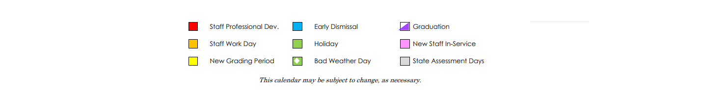 District School Academic Calendar Key for Houston School