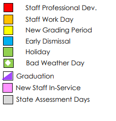 District School Academic Calendar Legend for Coronado Junior High School