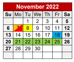 District School Academic Calendar for College Hill Elementary School for November 2022
