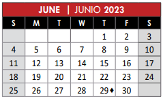 District School Academic Calendar for Stinson Elementary for June 2023