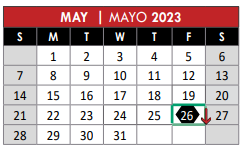 District School Academic Calendar for Aldridge Elementary School for May 2023