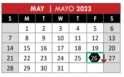 District School Academic Calendar for David Mccall Elementary for May 2023