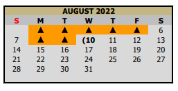 District School Academic Calendar for Pleasant Grove Elementary for August 2022