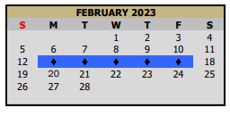 District School Academic Calendar for Pleasant Grove High School for February 2023