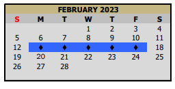 District School Academic Calendar for Pleasant Grove Middle for February 2023