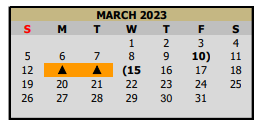 District School Academic Calendar for Pleasant Grove Middle for March 2023