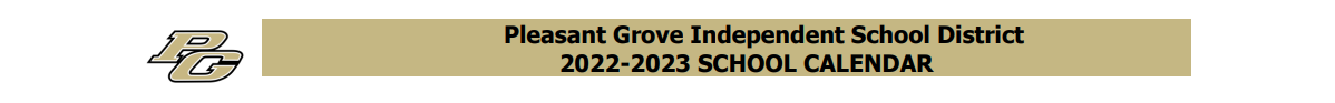 District School Academic Calendar for Pleasant Grove Middle