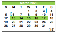 District School Academic Calendar for Pleasanton H S for March 2023