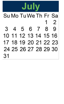 District School Academic Calendar for Bartow Senior High School for July 2022