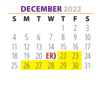 District School Academic Calendar for Woodcrest El for December 2022