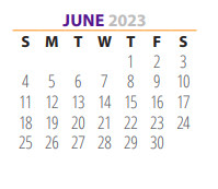 District School Academic Calendar for Van Buren El for June 2023
