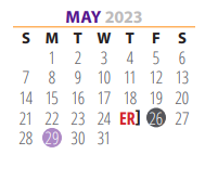 District School Academic Calendar for Woodcrest El for May 2023