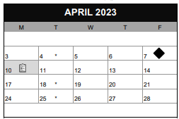 District School Academic Calendar for Renaissance Arts Academy for April 2023