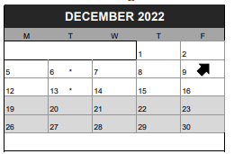 District School Academic Calendar for Humboldt Elementary School for December 2022