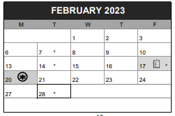 District School Academic Calendar for Hosford Middle School for February 2023