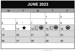 District School Academic Calendar for Humboldt Elementary School for June 2023