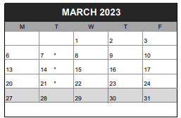 District School Academic Calendar for Chapman Elementary School for March 2023