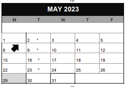 District School Academic Calendar for Cm2 Opal School for May 2023
