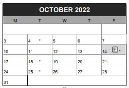 District School Academic Calendar for Duniway Elementary School for October 2022