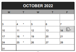 District School Academic Calendar for Hollyrood Elementary School for October 2022