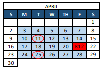 District School Academic Calendar for Moore Elementary School for April 2023