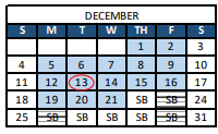 District School Academic Calendar for Moore Elementary School for December 2022