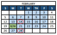 District School Academic Calendar for Peak Alternative Program for February 2023