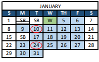 District School Academic Calendar for O'dea Elementary School for January 2023