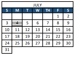District School Academic Calendar for O'dea Elementary School for July 2022