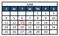 District School Academic Calendar for Barton Prekindergarten for June 2023